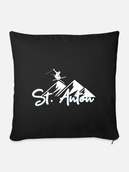 St. Anton - Sofakissenbezug 45 x 45 cm - Schwarz