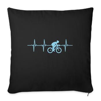 Coeur Cycliste I Heartbeat Bike-Rider - Housse de coussin décorative 45 x 45 cm - noir - Devant