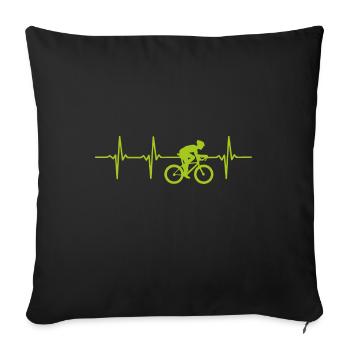 Coeur Cycliste I Heartbeat Bike-Rider - Housse de coussin décorative 45 x 45 cm - noir - Devant
