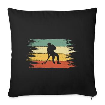 Field hockey - Sofa pillowcase 17,3'' x 17,3'' (45 x 45 cm) - black - Front