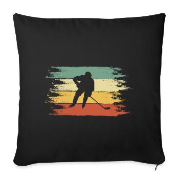 hockey sur glace - Housse de coussin décorative 45 x 45 cm - noir - Devant