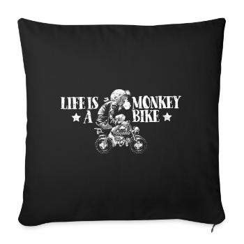Vélo de singe - Housse de coussin décorative 45 x 45 cm - noir - Devant