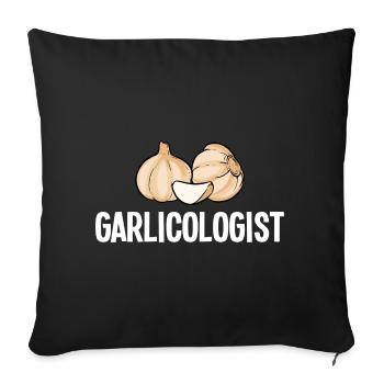 Garlic garlic clove tuber spice Funny - Sofa pillowcase 17,3'' x 17,3'' (45 x 45 cm) - black - Front