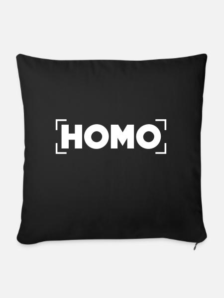 HOMO - Sofakissenbezug 45 x 45 cm - Schwarz