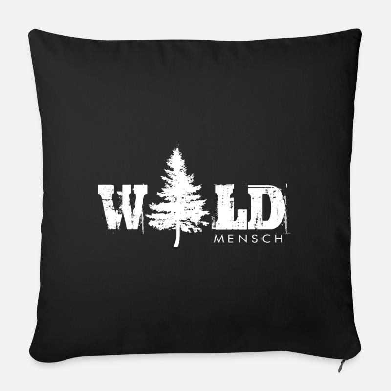 WALD Mensch - Geschenk - Camping - Wandern - Sofakissenbezug 45 x 45 cm - Schwarz