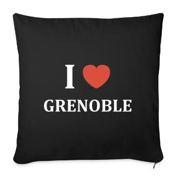 i love grenoble - Housse de coussin décorative 45 x 45 cm - noir - Devant