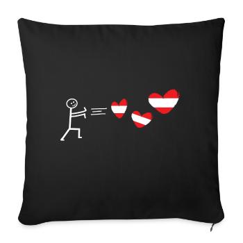vienna austria salzburg austrian austria love - Sofa pillowcase 17,3'' x 17,3'' (45 x 45 cm) - black - Front