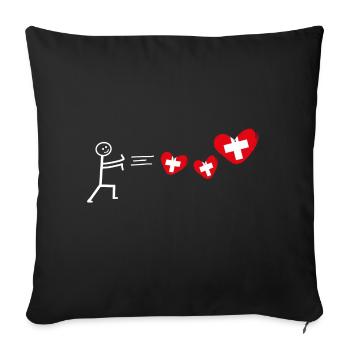pays suisse suisse drapeau suisse suisse - Housse de coussin décorative 45 x 45 cm - noir - Devant