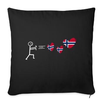 norway oslo love norwegian norway norwegian - Sofa pillowcase 17,3'' x 17,3'' (45 x 45 cm) - black - Front