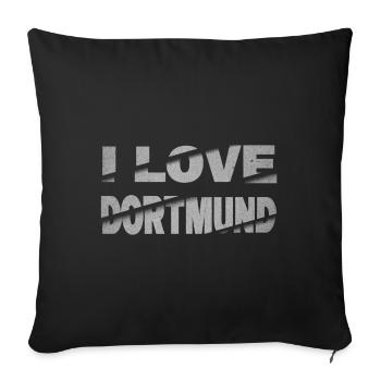 Dortmund Allemagne City Font Skyline J’adore - Housse de coussin décorative 45 x 45 cm - noir - Devant