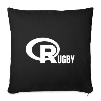 rugby, rugby sport, rugby humour - Housse de coussin décorative 45 x 45 cm - noir - Devant