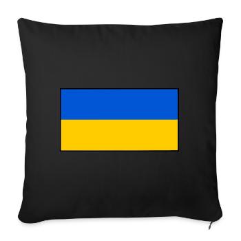 Ukraine - Sofa pillowcase 17,3'' x 17,3'' (45 x 45 cm) - black - Front