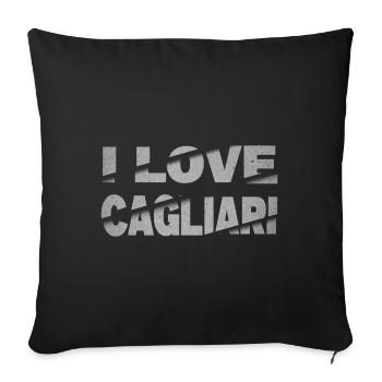 Cagliari Italy City Font Skyline I Love - Sofa pillowcase 17,3'' x 17,3'' (45 x 45 cm) - black - Front