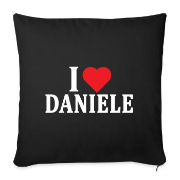 t-shirt J’adore Daniele t-shirt idée cadeau - Housse de coussin décorative 45 x 45 cm - noir - Devant