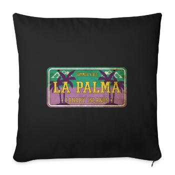 La Palma Sommer Sonne Strand Meer Palmen Urlaub - Sofakissenbezug 45 x 45 cm - Schwarz - Vorne