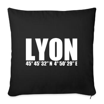 Lyon coordinates - Sofa pillowcase 17,3'' x 17,3'' (45 x 45 cm) - black - Front
