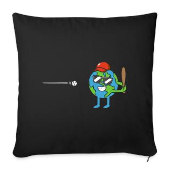 Erde spielt Baseball Tag der Erde - Sofakissenbezug 45 x 45 cm - Schwarz - Vorne