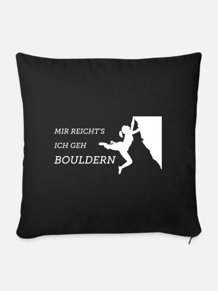 Boulderer - Ich geh Bouldern - Sofakissenbezug 45 x 45 cm - Schwarz