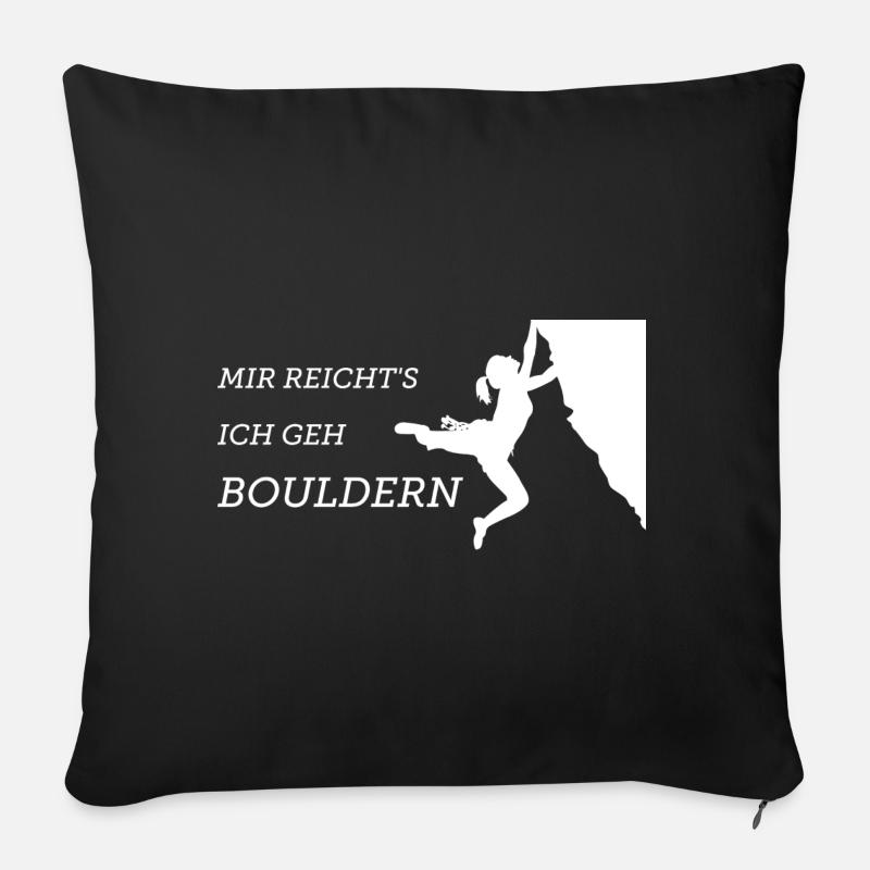 Boulderer - Ich geh Bouldern - Sofakissenbezug 45 x 45 cm - Schwarz