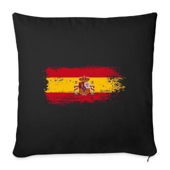 Spanish Flag Crest Splash - Sofa pillowcase 17,3'' x 17,3'' (45 x 45 cm) - black - Front
