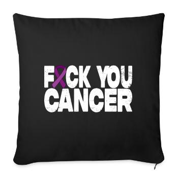 Fuck You Cancer - Purple Bow - Housse de coussin décorative 45 x 45 cm - noir - Devant
