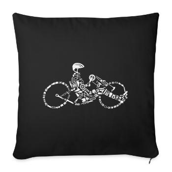 Handbike Calligraphy Art Bicycle Tricycle - Sofa pillowcase 17,3'' x 17,3'' (45 x 45 cm) - black - Front