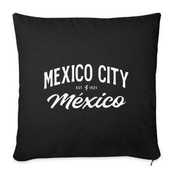 Mexico - Mexico City Retro Lettering - Sofa pillowcase 17,3'' x 17,3'' (45 x 45 cm) - black - Front