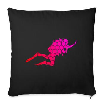 Diving Men's Free Dive Scuba Diver Diving - Sofa pillowcase 17,3'' x 17,3'' (45 x 45 cm) - black - Front