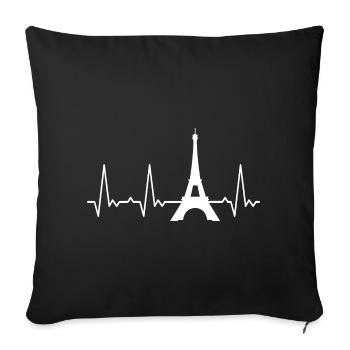 Heartbeat Eiffel Tower - Sofa pillowcase 17,3'' x 17,3'' (45 x 45 cm) - black - Front