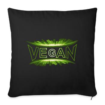 VEGAN-dynamic-style-green - Sofakissenbezug 45 x 45 cm - Schwarz - Vorne