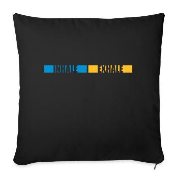 inhale exhale yoga quote - Sofa pillowcase 17,3'' x 17,3'' (45 x 45 cm) - black - Front