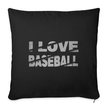 I Love Baseball - Sofakissenbezug 45 x 45 cm - Schwarz - Vorne