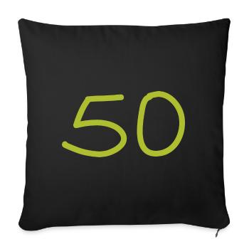 50e anniversaire cinquante numéro vert - Housse de coussin décorative 45 x 45 cm - noir - Devant