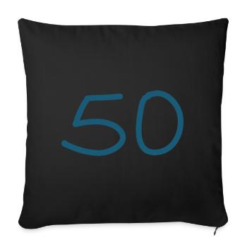 50e anniversaire cinquante numéro bleu - Housse de coussin décorative 45 x 45 cm - noir - Devant