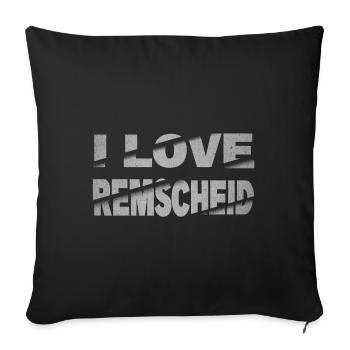Remscheid Allemagne Ville Font Skyline J’aime - Housse de coussin décorative 45 x 45 cm - noir - Devant