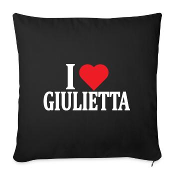 t-shirt I love Juliet t-shirt gift idea - Sofa pillowcase 17,3'' x 17,3'' (45 x 45 cm) - black - Front