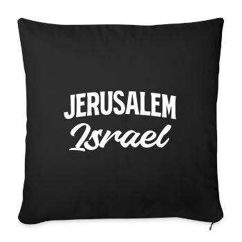 Style d’écriture Israël de Jérusalem - Housse de coussin décorative 45 x 45 cm - noir - Devant