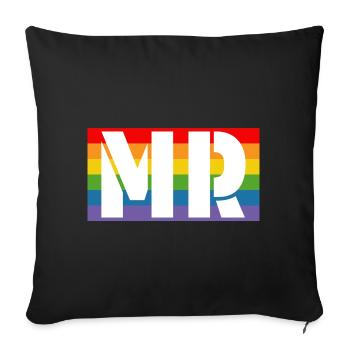Chemise arc-en-ciel MR - Housse de coussin décorative 45 x 45 cm - noir - Devant