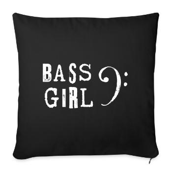 Fille basse - Housse de coussin décorative 45 x 45 cm - noir - Devant