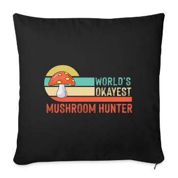 Mushroom Pickers and Mushroom Friends - Sofa pillowcase 17,3'' x 17,3'' (45 x 45 cm) - black - Front