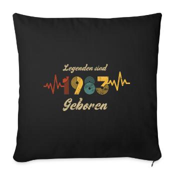 Baujahr 1983 Geburtstag Vintage Herzschlag Spruch - Sofakissenbezug 45 x 45 cm - Schwarz - Vorne