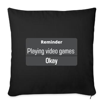 Playing video games - Sofa pillowcase 17,3'' x 17,3'' (45 x 45 cm) - black - Front