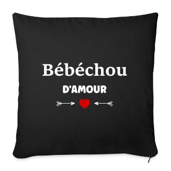 bébéchou d'amour - Housse de coussin décorative 45 x 45 cm - noir - Devant