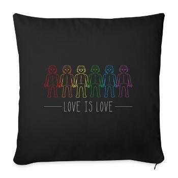 Playmobil Design Arc-En-Ciel L'Amour Est L'Amour - Housse de coussin décorative 45 x 45 cm - noir - Devant