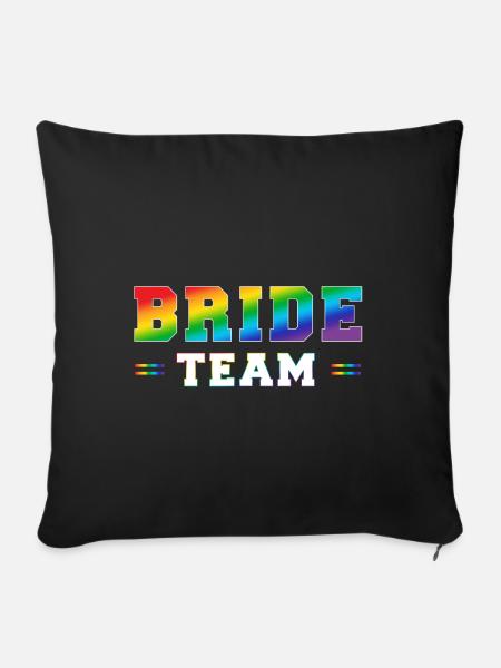 Brautteam Regenbogen W - Sofakissenbezug 45 x 45 cm - Schwarz