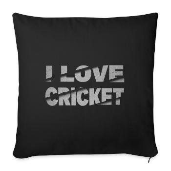 I Love Cricket Cricketspieler Schlagmann Sport - Sofakissenbezug 45 x 45 cm - Schwarz - Vorne
