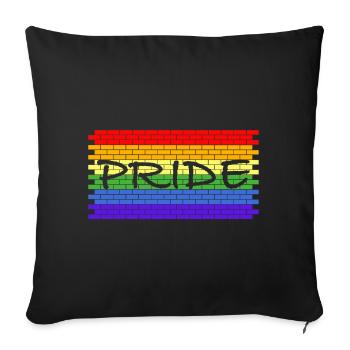 Pride | brick wall, gay, lgbtq, gay - Sofa pillowcase 17,3'' x 17,3'' (45 x 45 cm) - black - Front