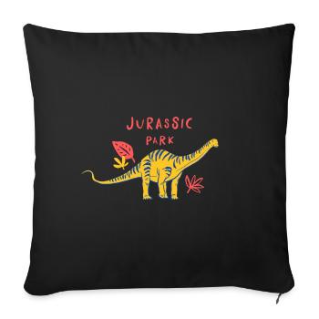 Jurassic Park Brachiosaurus Gelb Und Blau - Sofakissenbezug 45 x 45 cm - Schwarz - Vorne