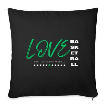 Ich liebe Basketball Grün - Sofakissenbezug 45 x 45 cm - Schwarz - Vorne