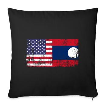 Awesome Half American Half Laotian Lao People Laos - Sofa pillowcase 17,3'' x 17,3'' (45 x 45 cm) - black - Front